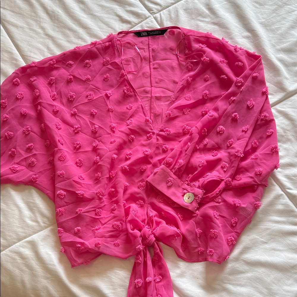 Zara Fuchsia Floral Women's Blouse
